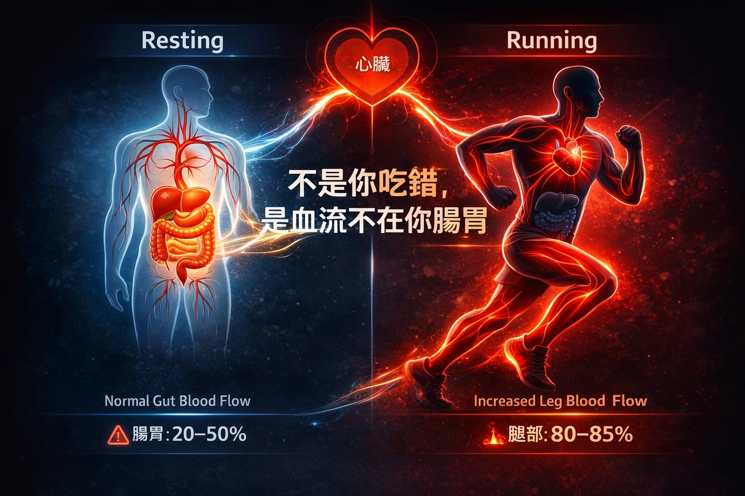 跑步腸胃不適示意圖