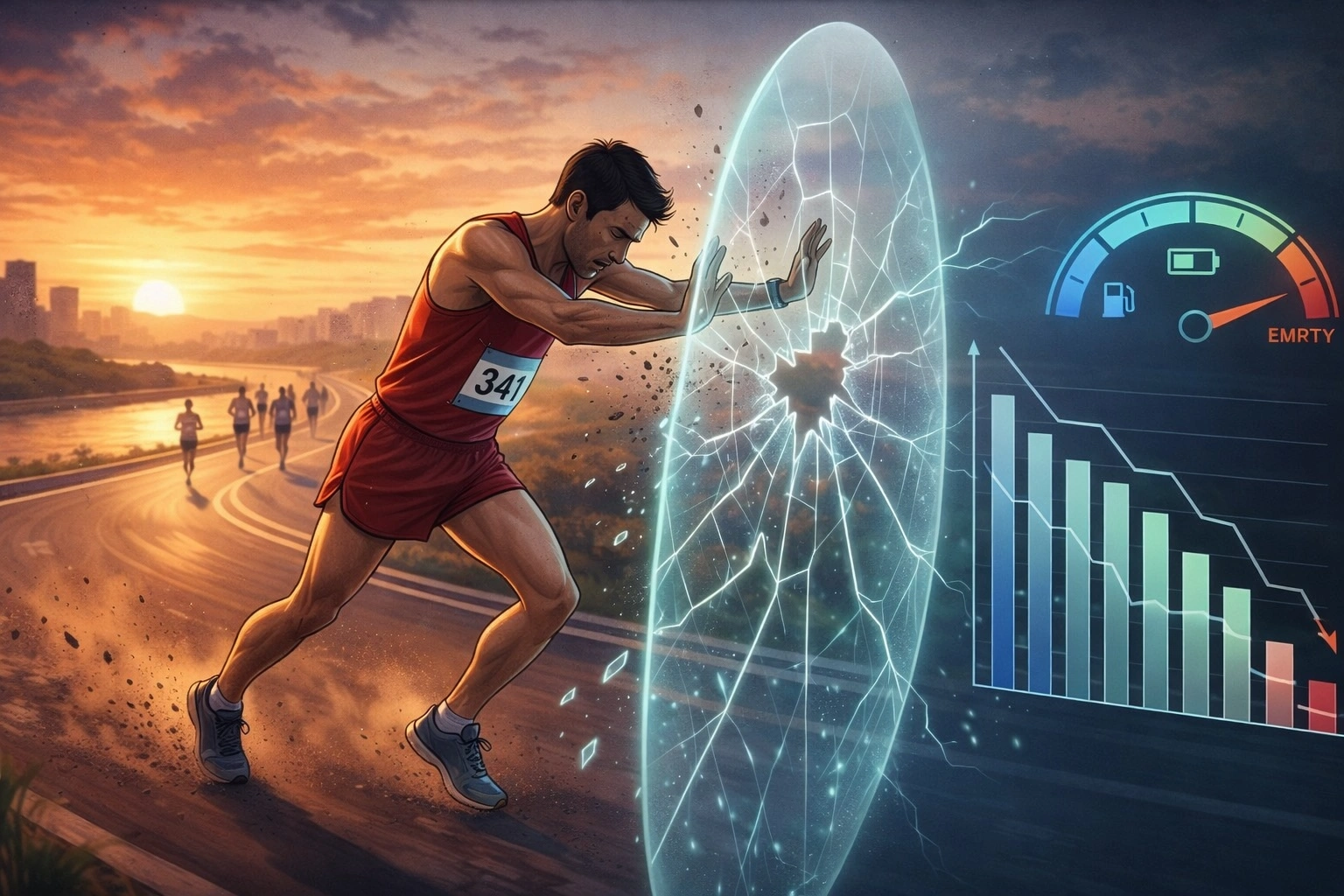 跑者撞牆示意圖 跑者撞牆示意圖