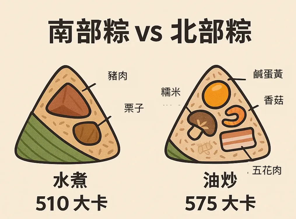 南北粽子的差異圖